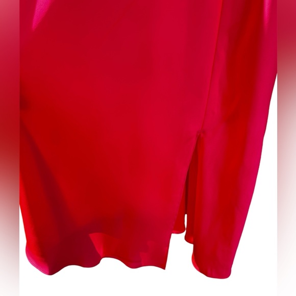 Plus Size•HOT PINK Asymmetrical Midi Slip - Picture 4 of 6